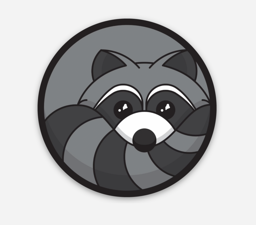 June the Raccoon Sticker @_hcdesign_ | The Maine Souvenir Shop LLC