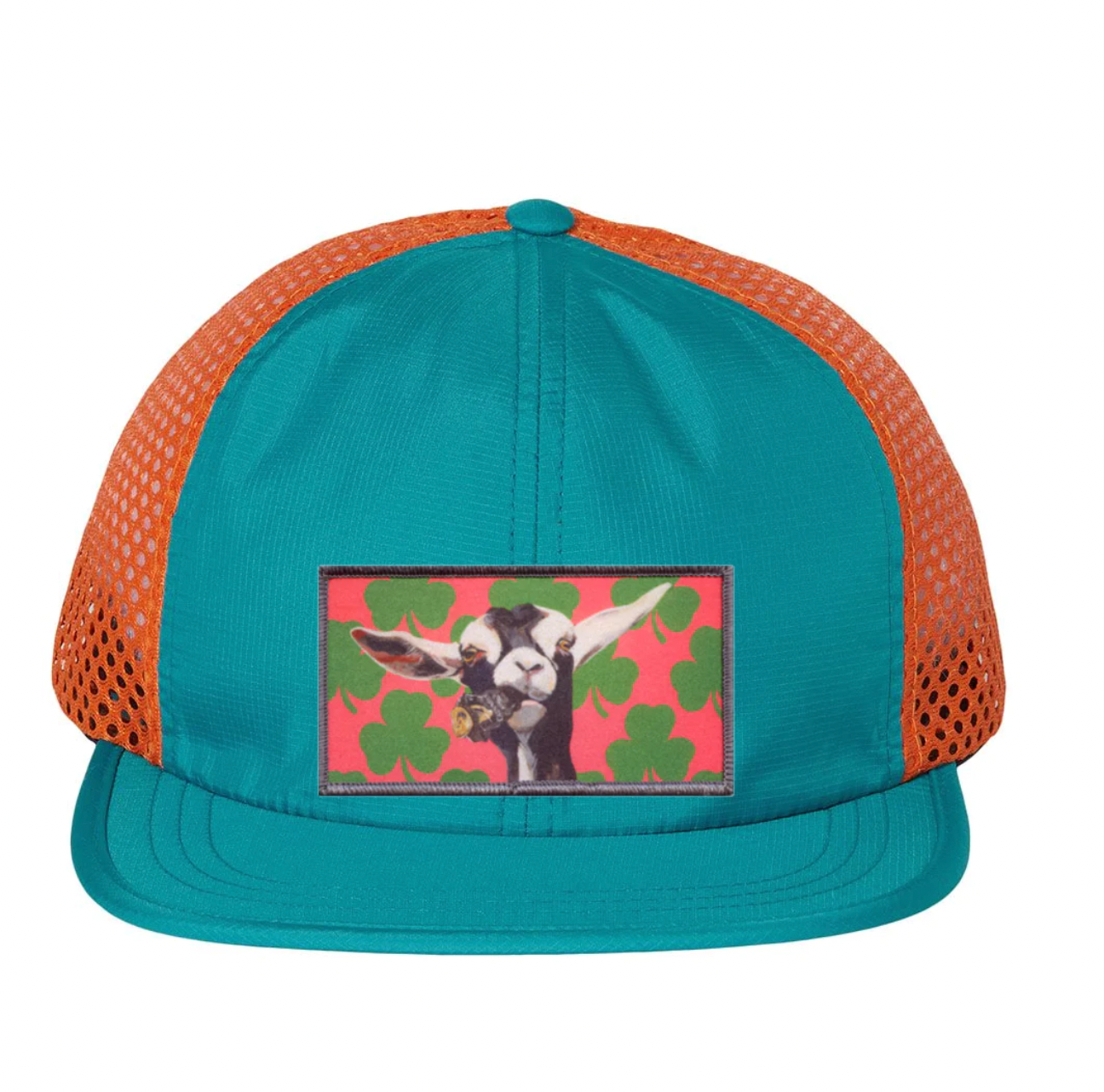 FLYN - Hat Flat Brim- Teal w Orange Mesh Hat @flyncostello | The Maine 